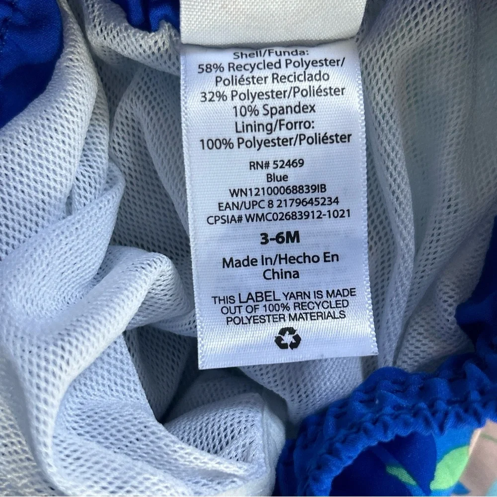 Wonder Nation Tropical Jungle Print “Be Wild” Boys Swim Suit Size 3-6 Months